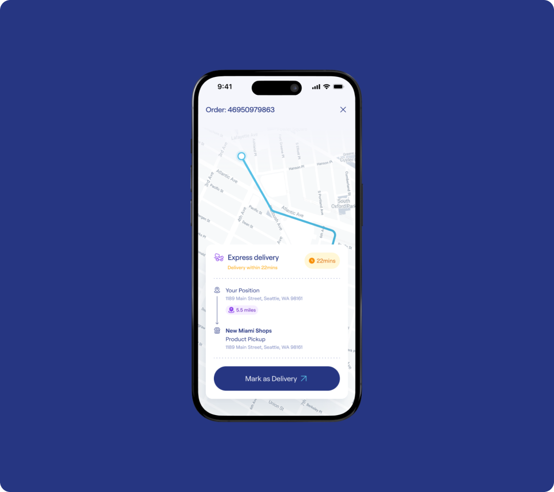 Driver App: Active Delivery
